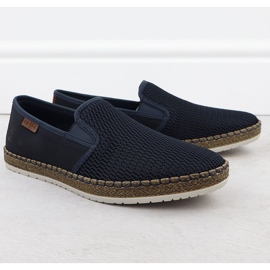 Muške cipele umetnute Espadrilles mornarsko plavi Rieker B5265-14 plava 1