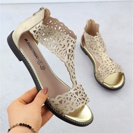 Ženske sandale Openwork Platinum Złote M. Daszyński MR24148-2 zlatna 1