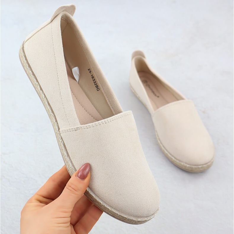 Espadrilles umetnuti ženski antilop beige Potocki PY16332 bež 1