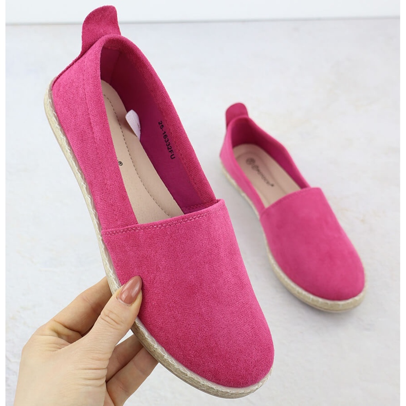Espadrilles Ženski klizanje -u antilop Fuchsia Potocki PY16332 ružičasta 1
