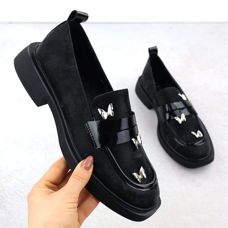 Ženske cipele Lords s leptirima Black Potocki SZ12650 crno 1