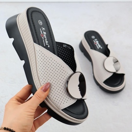 S.Barski Ženske kožne flip letice otvorene bež S. Barski LR51-662 1