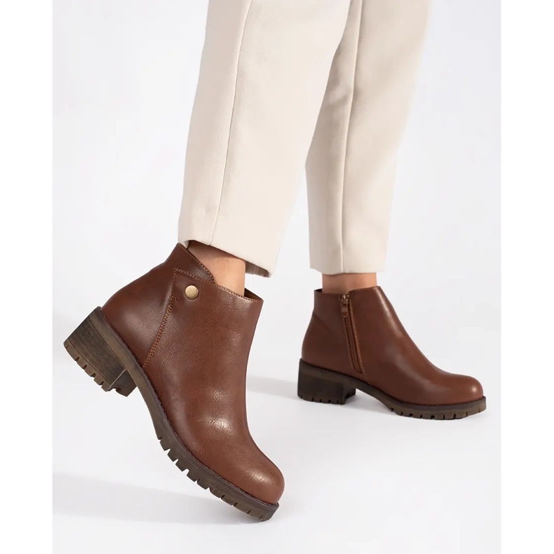 Smeđe, izolirane čizme od eko kože smeđa 1