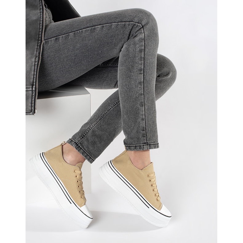 Bež ženske tenisice s debelim potplatom 2