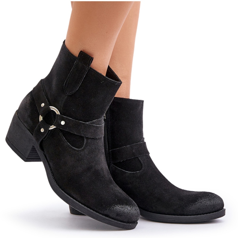 Zazoo kože izolirane ženske visoke potpetice 60477 crne crna 5