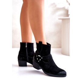 Zazoo kože izolirane ženske visoke potpetice 60477 crne crno 2