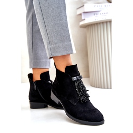 S.Barski Izolirane ženske čizme s ukrasom s patentnim zatvaračem S. Barski Hy42-715 Black crna 4