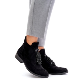 S.Barski Izolirane ženske čizme s ukrasom s patentnim zatvaračem S. Barski Hy42-715 Black crno 1