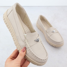 Ženske kožne loofere EKRI Helios 441 bež 1