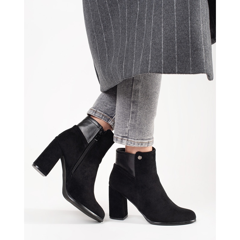 Goodin Crne gležnjače od brušene kože crna 1