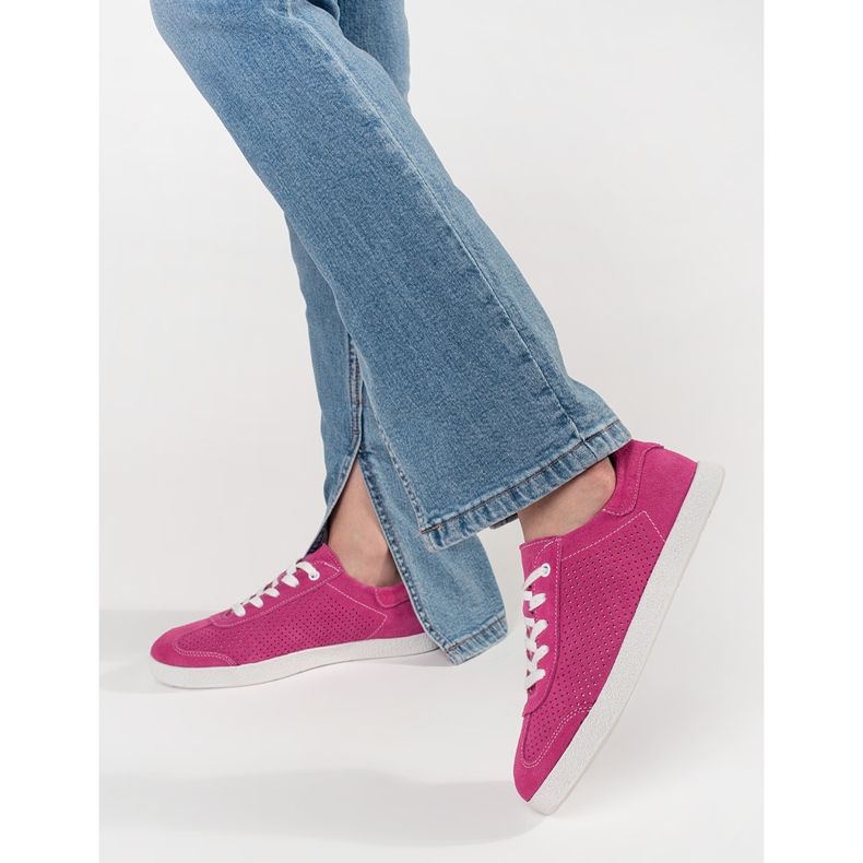 Goodin Ružičaste tenisice na otvorenom izrađene od prirodne kože ružičasta 1