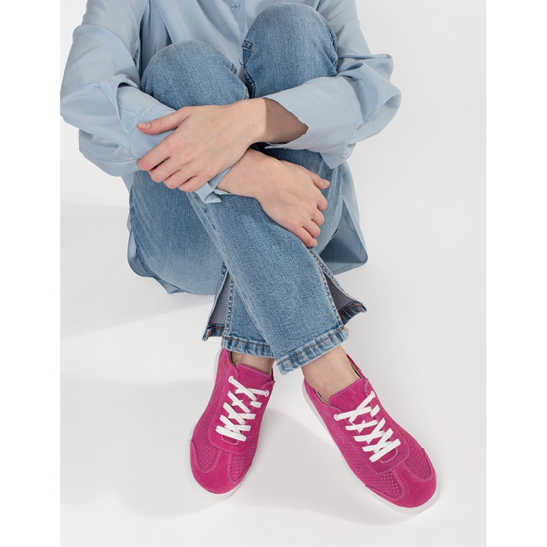 Goodin Ružičaste tenisice na otvorenom izrađene od prirodne kože ružičasta 2