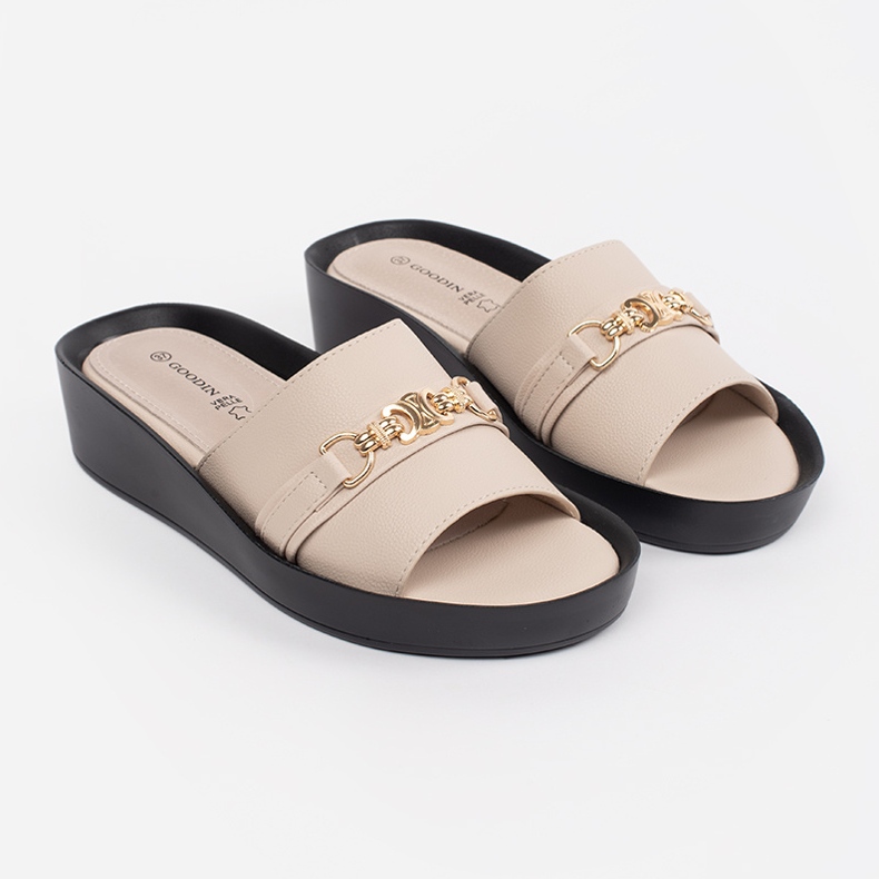 Goodin Bež ženske zaklopke s lancem 1