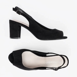 Goodin Sandale od antilopa na stupicu crna 1