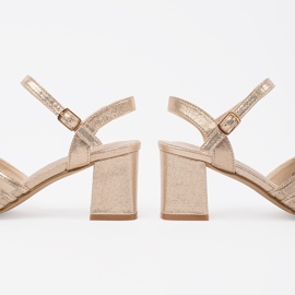 Goodin Zlatne sjajne sandale na stup zlatni 1