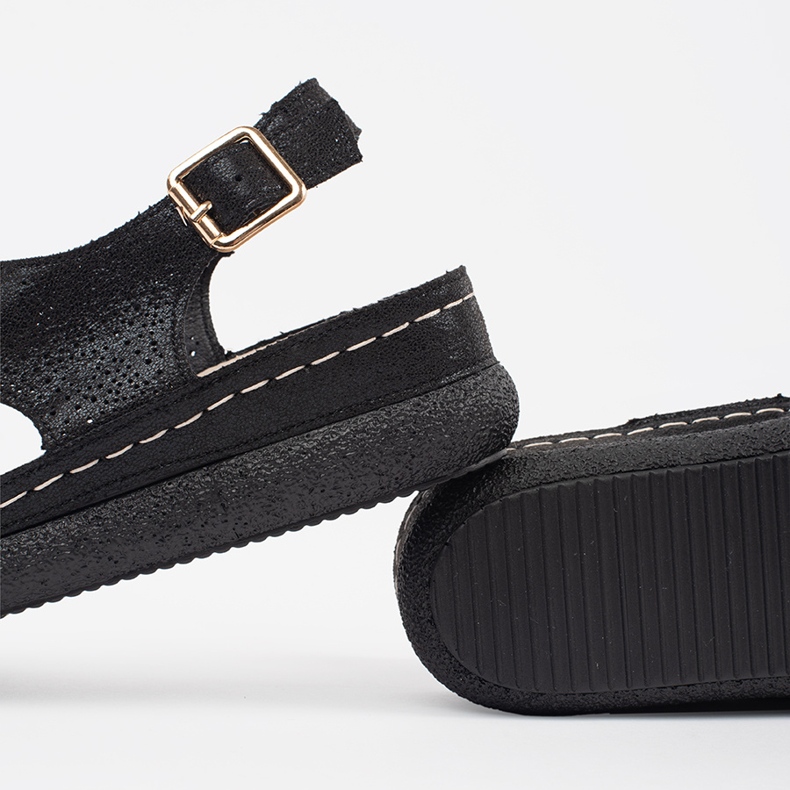 Goodin Crne sandale na laganoj platformi crna 1