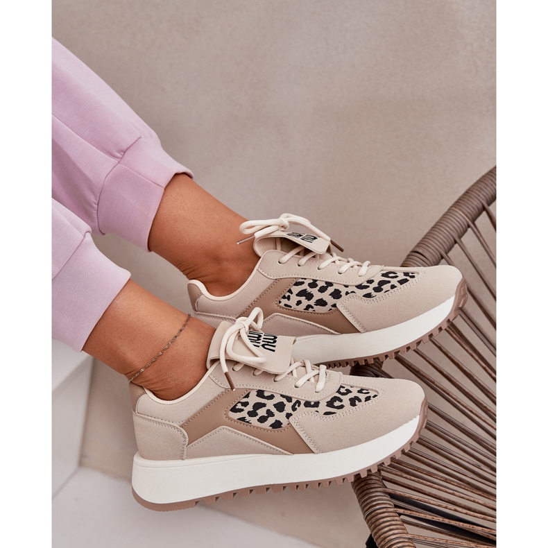 Ženske tenisice Sportske cipele na platformi leopard beige bež 2