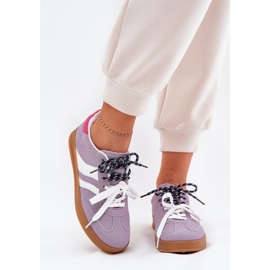 Niske ženske tenisice s dvostrukim ljubičastim vezanjem ljubičasta 2