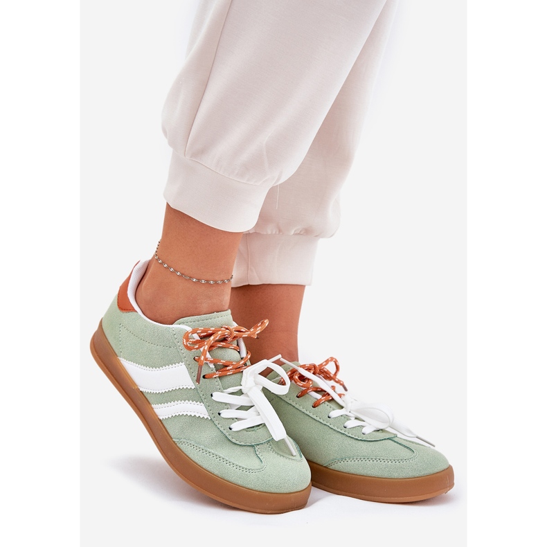 Niske ženske tenisice s dvostrukim vezanjem zelene boje zelena 1