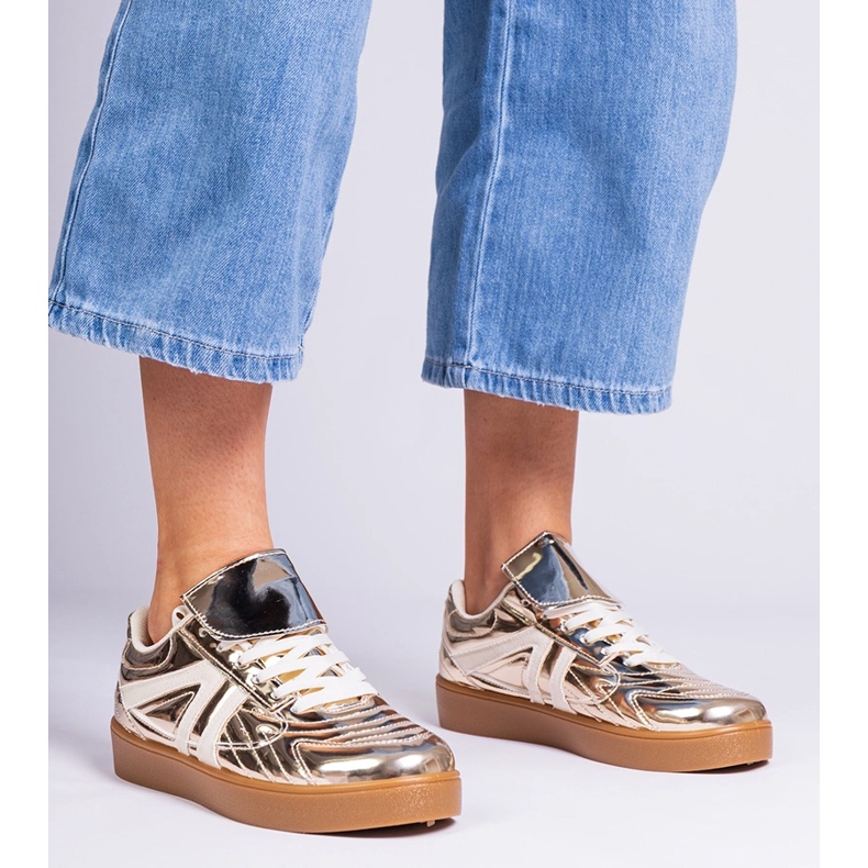 Zlatne tenisice lakirane tenisice zlatna 1