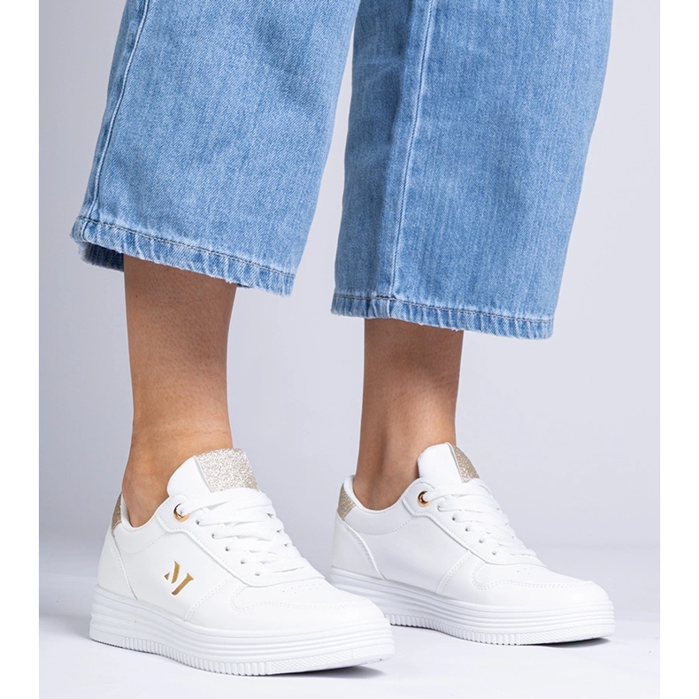 Ženske bijele tenisice sa zlatnim sjajem bijela 2