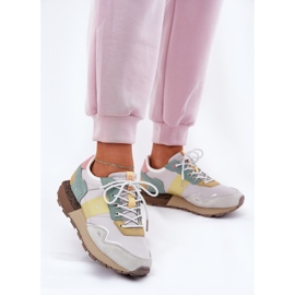 Ženske tenisice za antilop Big Star RR274244 Hi-poljski sivo-žuti sustav siva 2