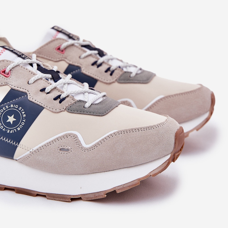 Big Star Muške tenisice od antilop na velikoj zvijezdi RR174471 Hi-Polish System System platforma siva 2