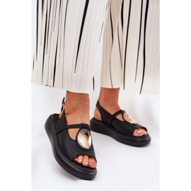 Kožne elegantne ženske sandale S.Barski GR51-603 crna 2