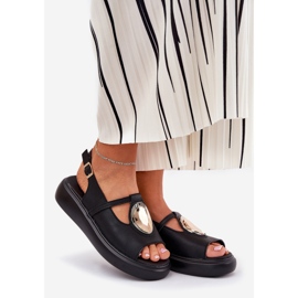 Kožne elegantne ženske sandale S.Barski GR51-603 crna 1