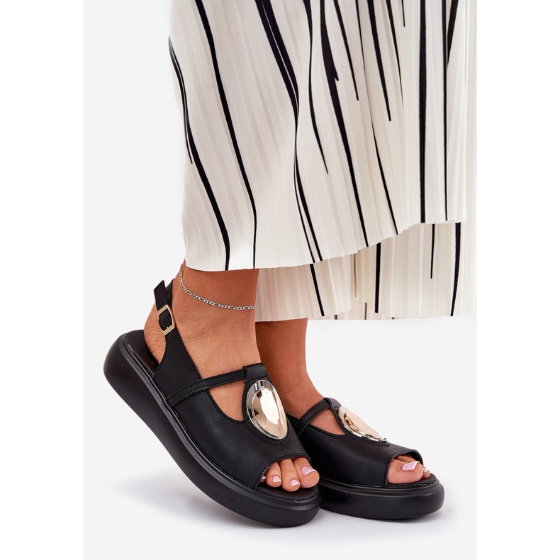 Kožne elegantne ženske sandale S.Barski GR51-603 crno 1