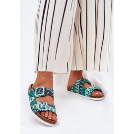 Ženski prelepozi s kopčama i sjajem S.Barski RB51-006 Green zelena 2