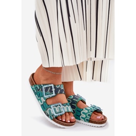 Ženski prelepozi s kopčama i sjajem S.Barski RB51-006 Green zelena 1