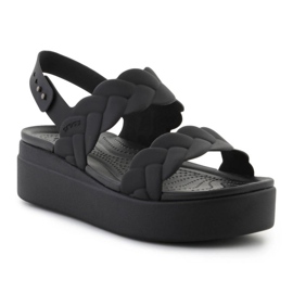 Crocs sandale Brooklyn tkani niski klin 209977-060 crna 1