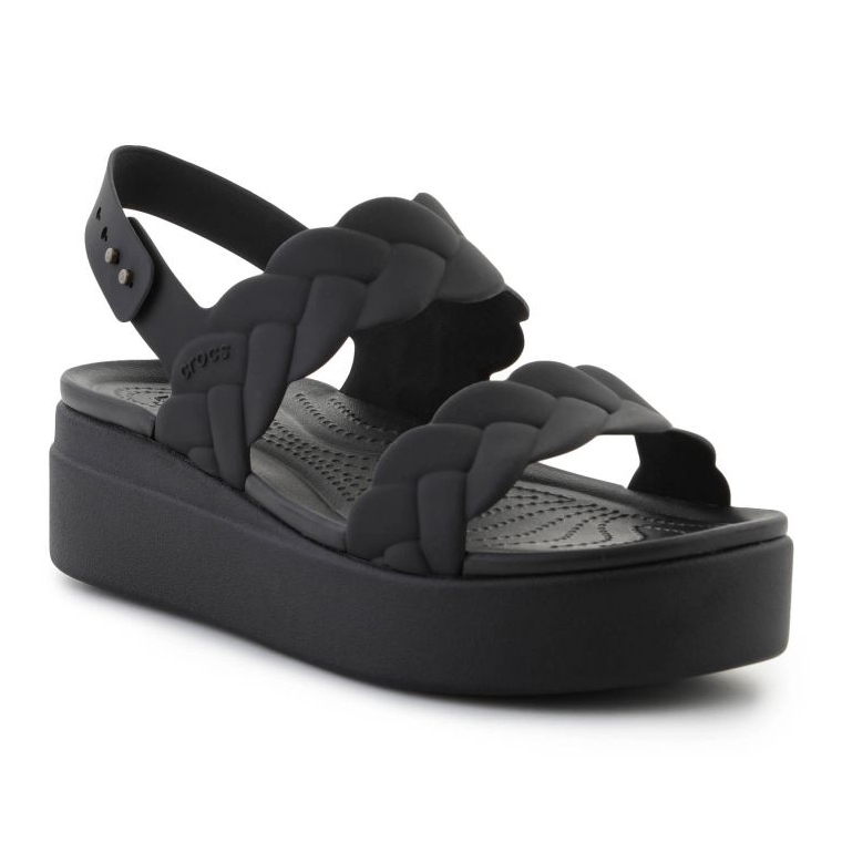 Crocs sandale Brooklyn tkani niski klin 209977-060 crna 1