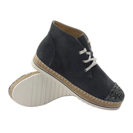 Ženske kožne espadrile, sivo/srebrne, Neścior siva 3