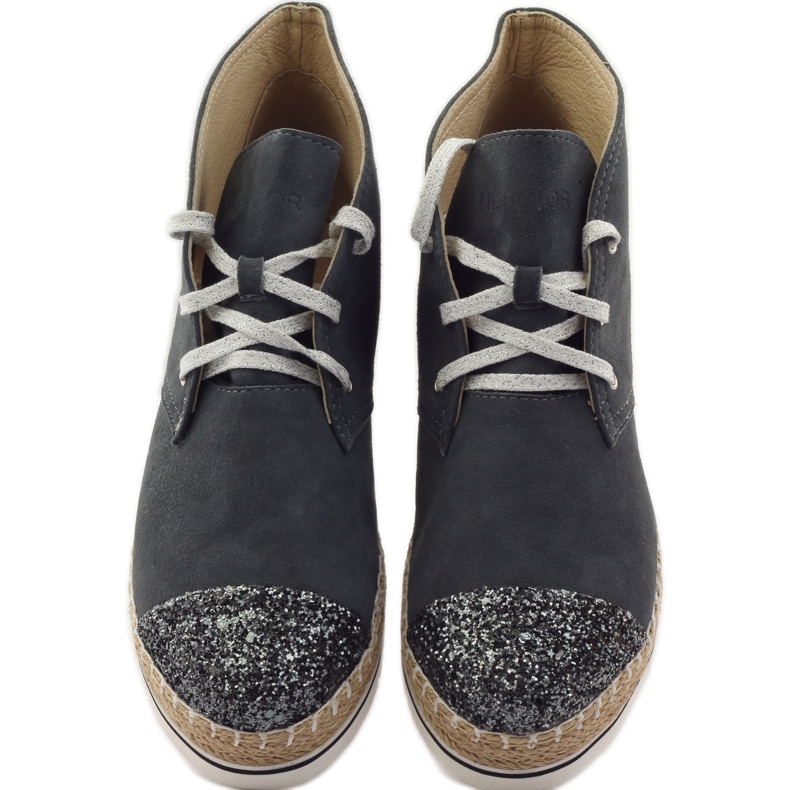 Ženske kožne espadrile, sivo/srebrne, Neścior siva 4