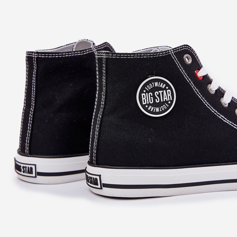 Materijalne muške tenisice Big Star NN174304 Hi-Poly System Crni sustav crno 2