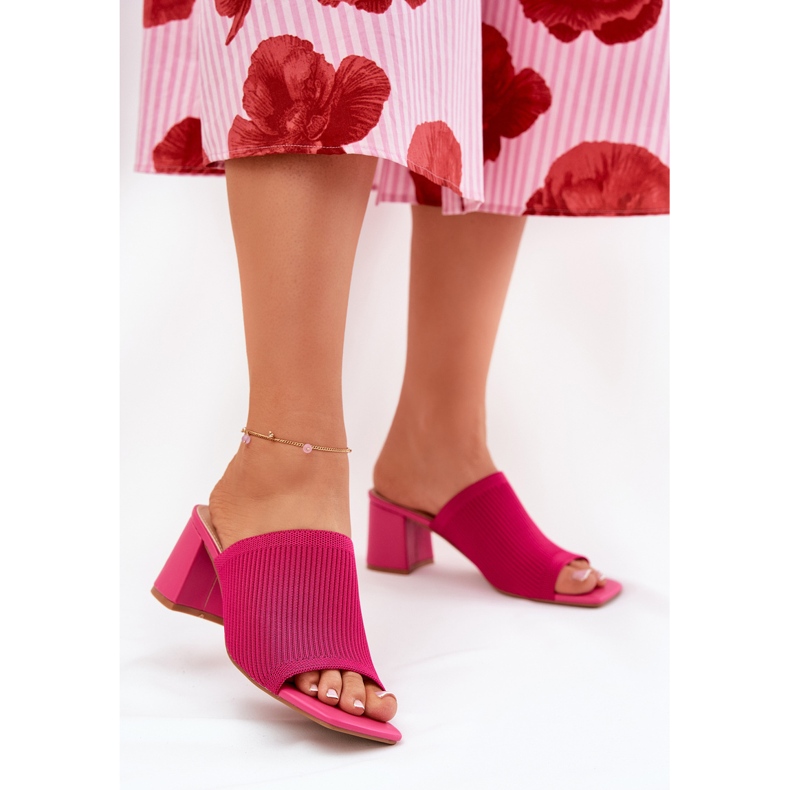 Ženske papuče s visokim slovima ružičasta 2