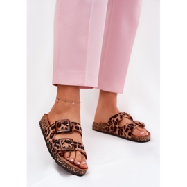 Ženski prelepoljci s stezaljkama na plutama s smeđim leopardovim otiskom smeđa 2