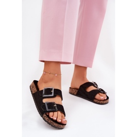 Ženski klip s stezaljkama na Cork potplatu crnog potplata crna 2