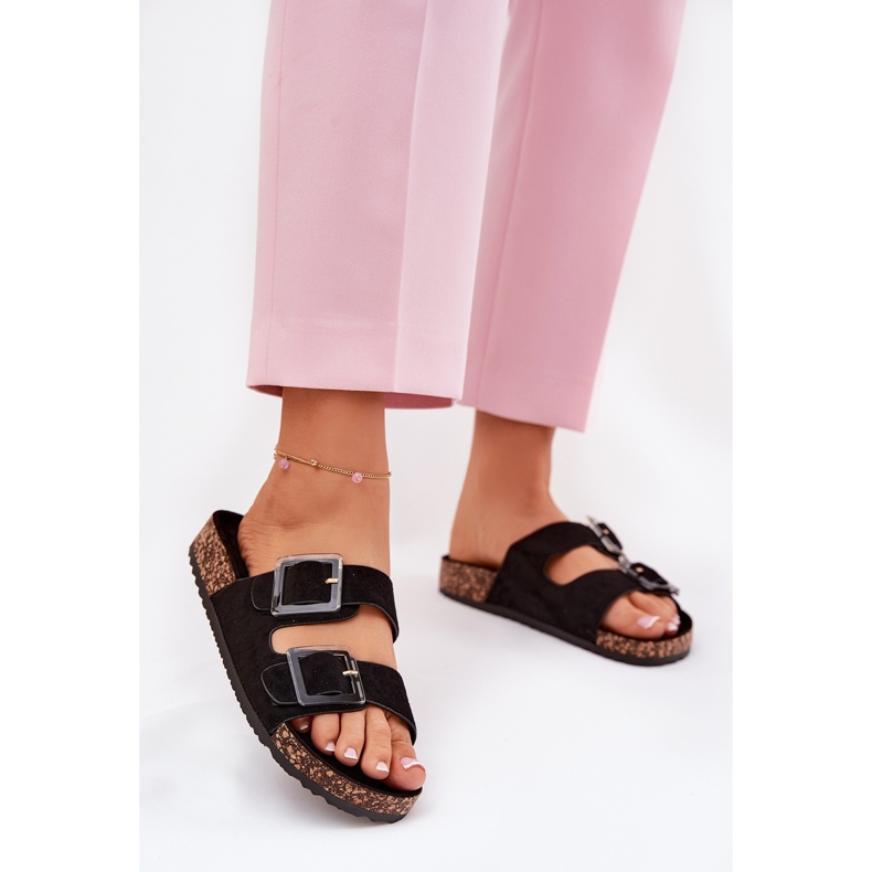 Ženski klip s stezaljkama na Cork potplatu crnog potplata 2