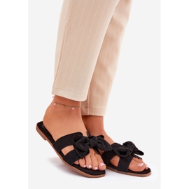 Ravne ženske flip jakne s crnim lukom crno 1