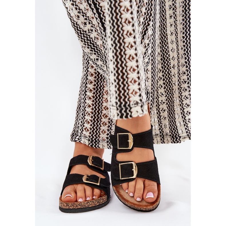 Ženski prelepozi na plutaj platformi sa zlatnim stezaljkama crnim crna 2