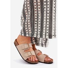 Ženski okretni lepci na plutanoj platformi sa zlatnim stezaljkama bež 1