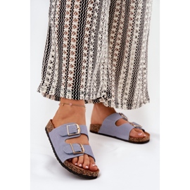 Ženski prelepovi na plutama s plutama sa zlatnim kopčama plava 2