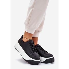 Tenisice na ogromnoj platformi glatke crne boje crna 1