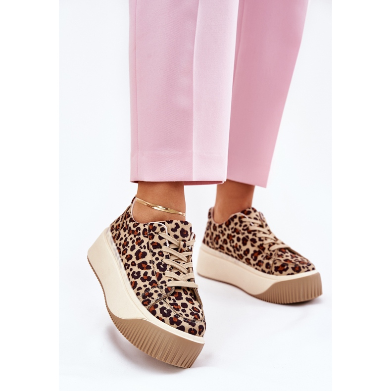 Tenisice na ogromnoj smeđoj platformi leoparda smeđa 2