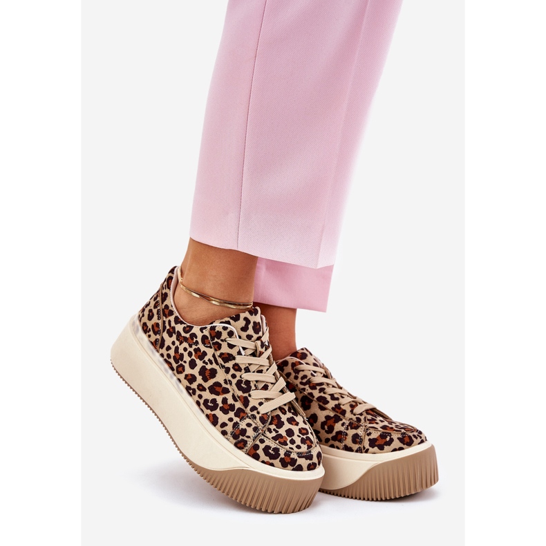 Tenisice na ogromnoj smeđoj platformi leoparda smeđa 1