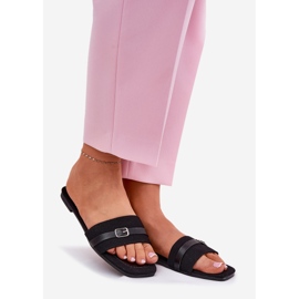 Ravne ženske letilice s remenom i kopča crne crno 1