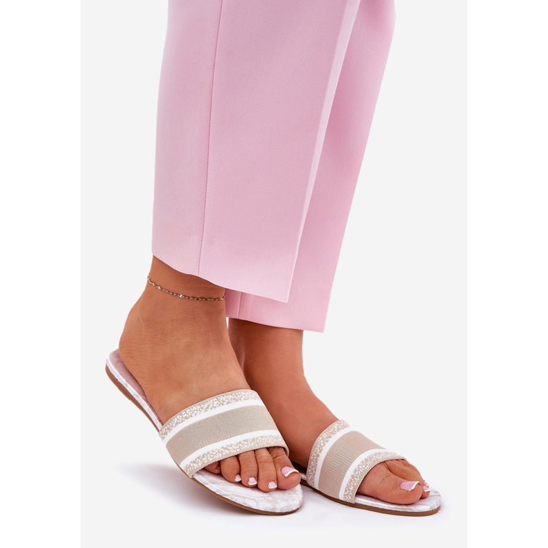 Patrouched Flat bež ženske papuče 1